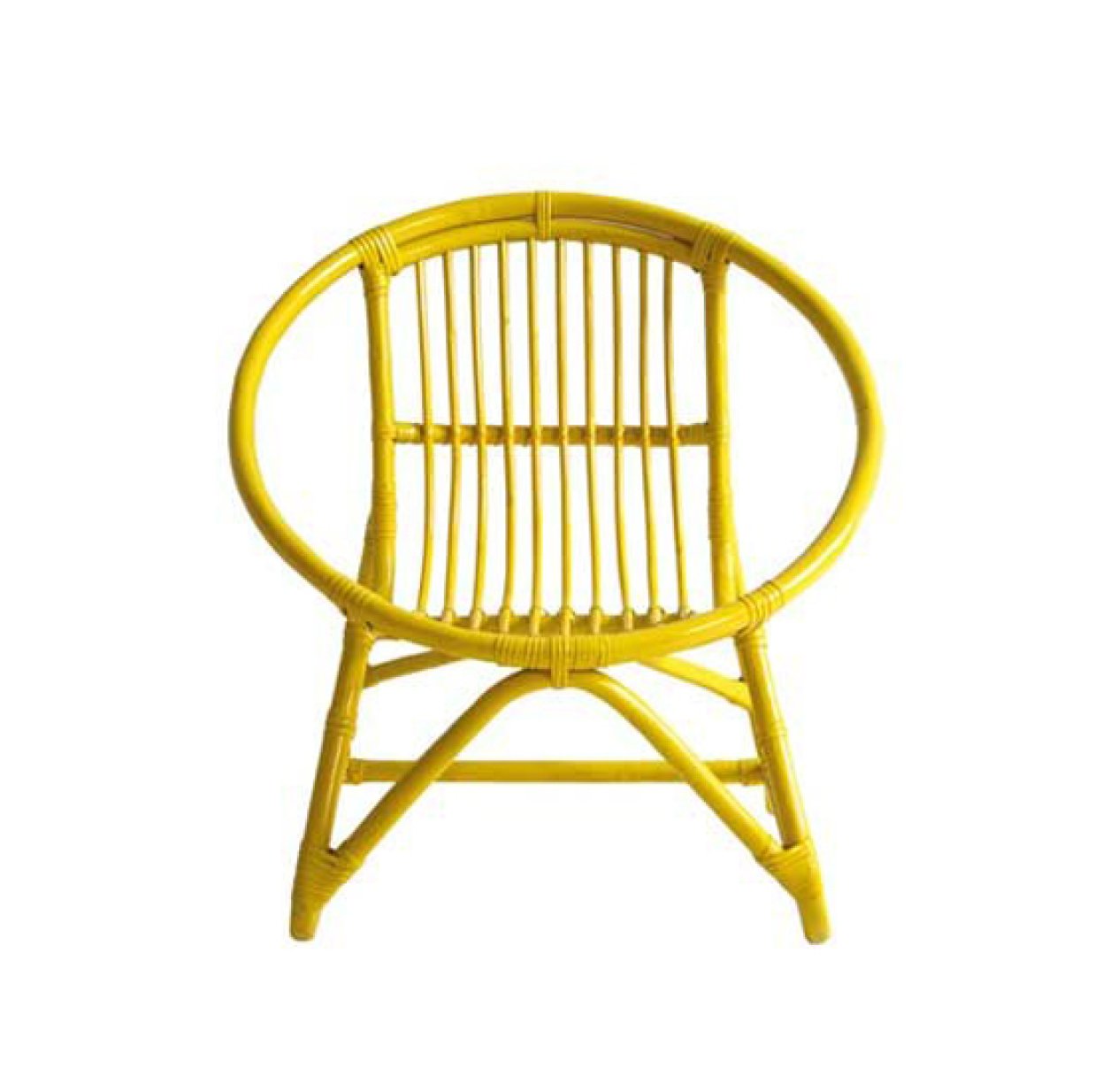 Fauteuil enfant en roseau - Jaune